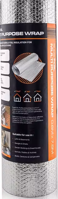 SuperFOIL Aluminium Composite Multipurpose Insulation, Silver, Width: 25 cm