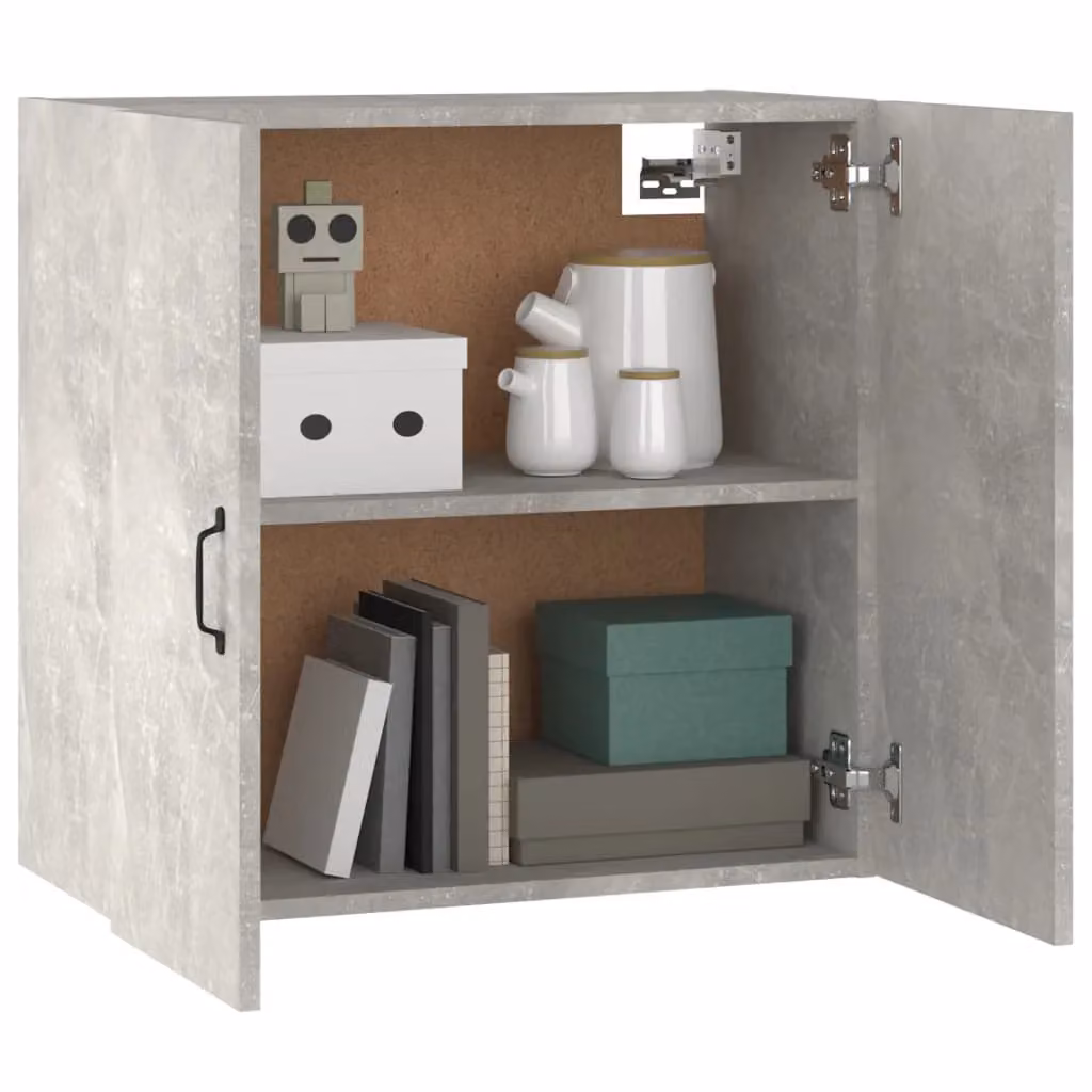 Berkfield Home Wall Cabinet in Concrete Grey, W/D/H: 60 x 31 x 60 cm – 2