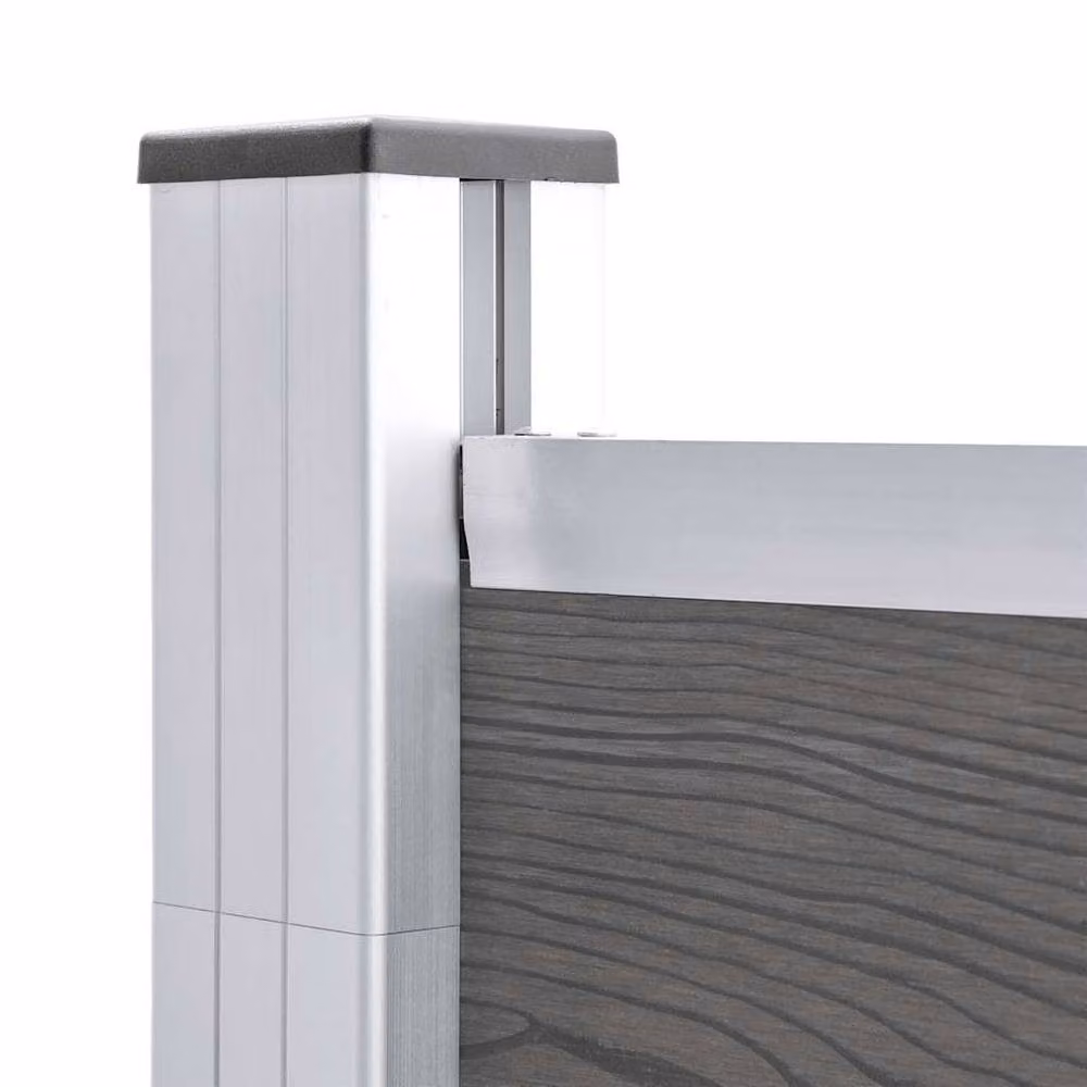 Berkfield Home Garden WPC Fence in Grey, H 186 cm x W 175 cm – 3