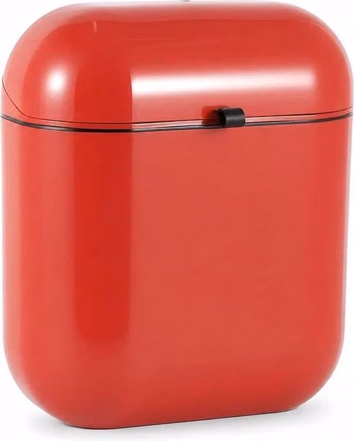 FLAVORA Red Wall Mounted Plastic Kitchen Garbage Bin with Flip Lid, W/H: 100 x 100 cm