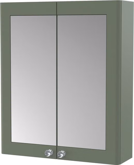 Balterley Traditional Wall Hung 2-Door Mirror Bathroom Cabinet, Green, Width: 60 cm – 1