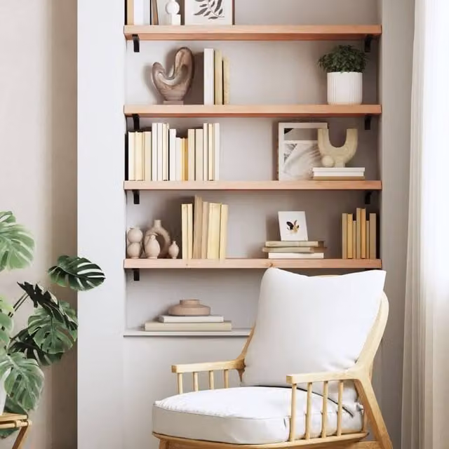 Berkfield Home Wall Mounted Rustic Oak Shelf in Light Tan, W: 100 cm, D: 30 cm – 1