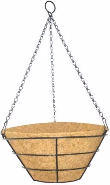 KDMD Brown Metal Flat Wire Hanging Basket Planter, 2 Pack, Diameter: 30 cm