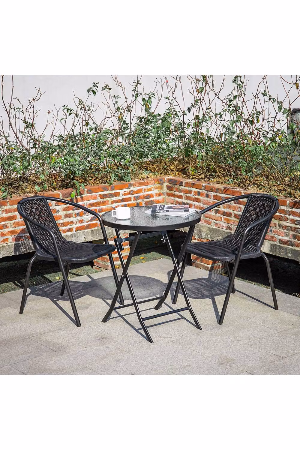 Living and Home Bachmann 2 Seater Dining Bistro Set in Black – 2