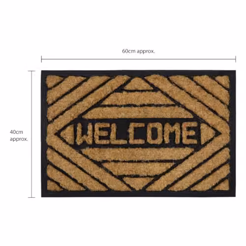 JVL Tuffscrape Coir and Rubber Backed Entrance Doormat, Brown, W: 40 cm, D: 60 cm – 7