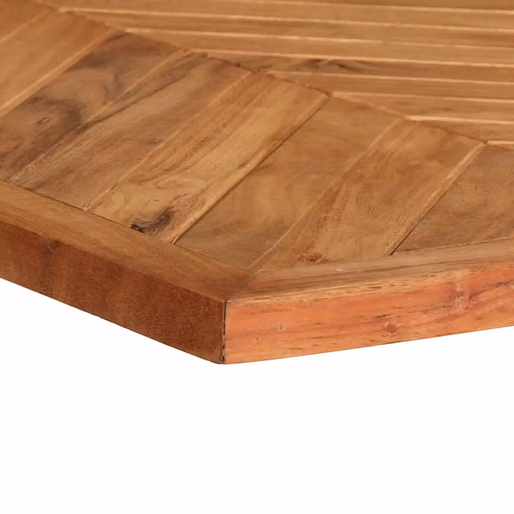 Berkfield Home Rectangular Industrial Dining Table in Brown Solid Acacia Wood, W/D/H: 140 x 70 x 75 cm – 3