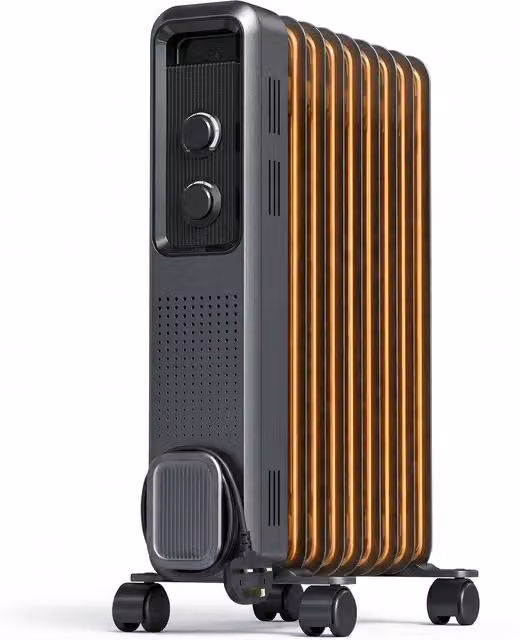 HOMCOM 2000W Portable Oil Filled Radiator with Overheat and Tilt Protection, Grey – 1