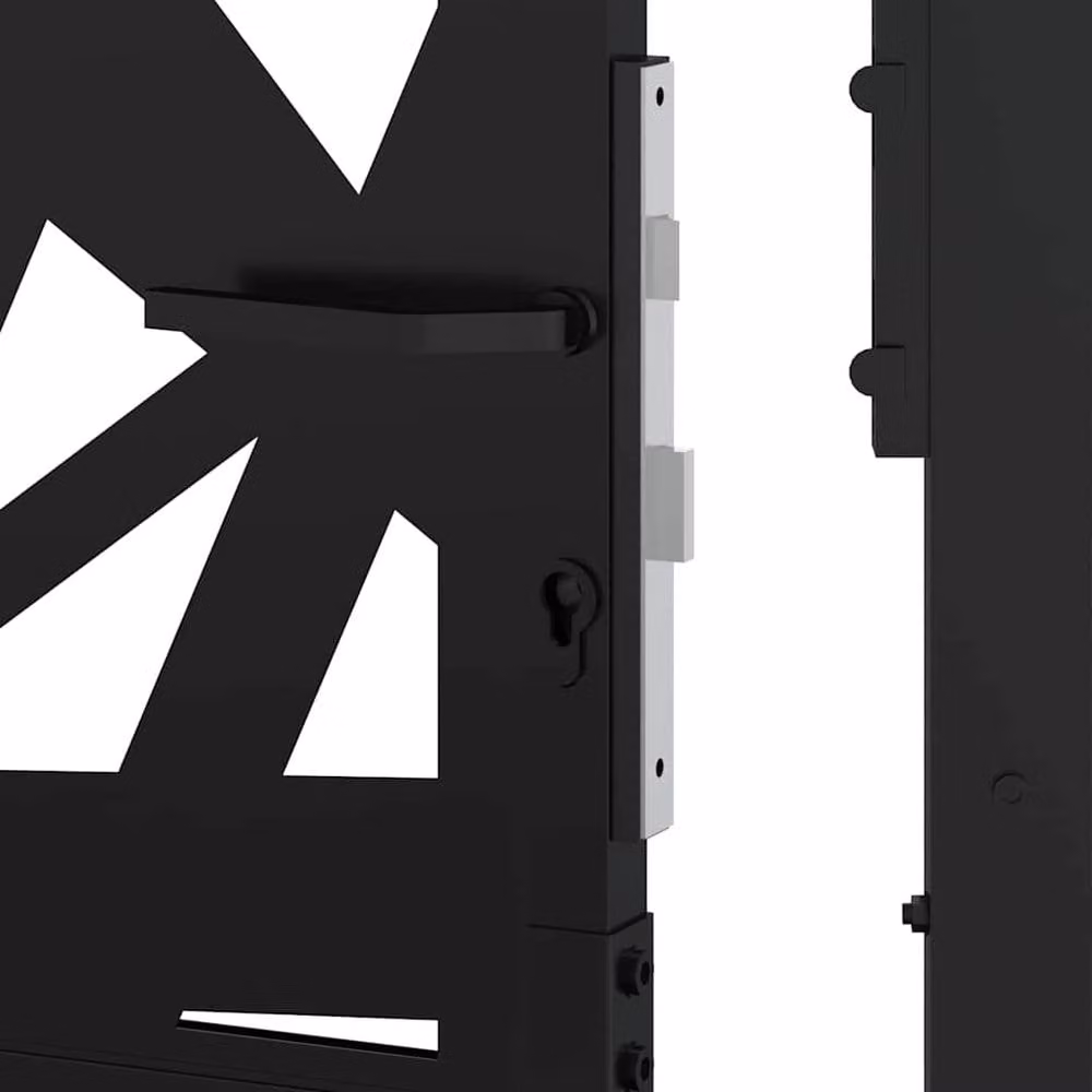 Berkfield Home Beautiful Garden Gate in Black Steel, W: 105 cm, H: 180 cm – 5