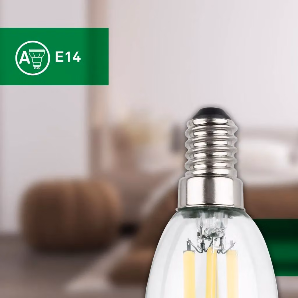 Briloner Set of 2 E14 Filament LED Candle Bulbs, Warm White, 4W, 35 x 98 mm – 3