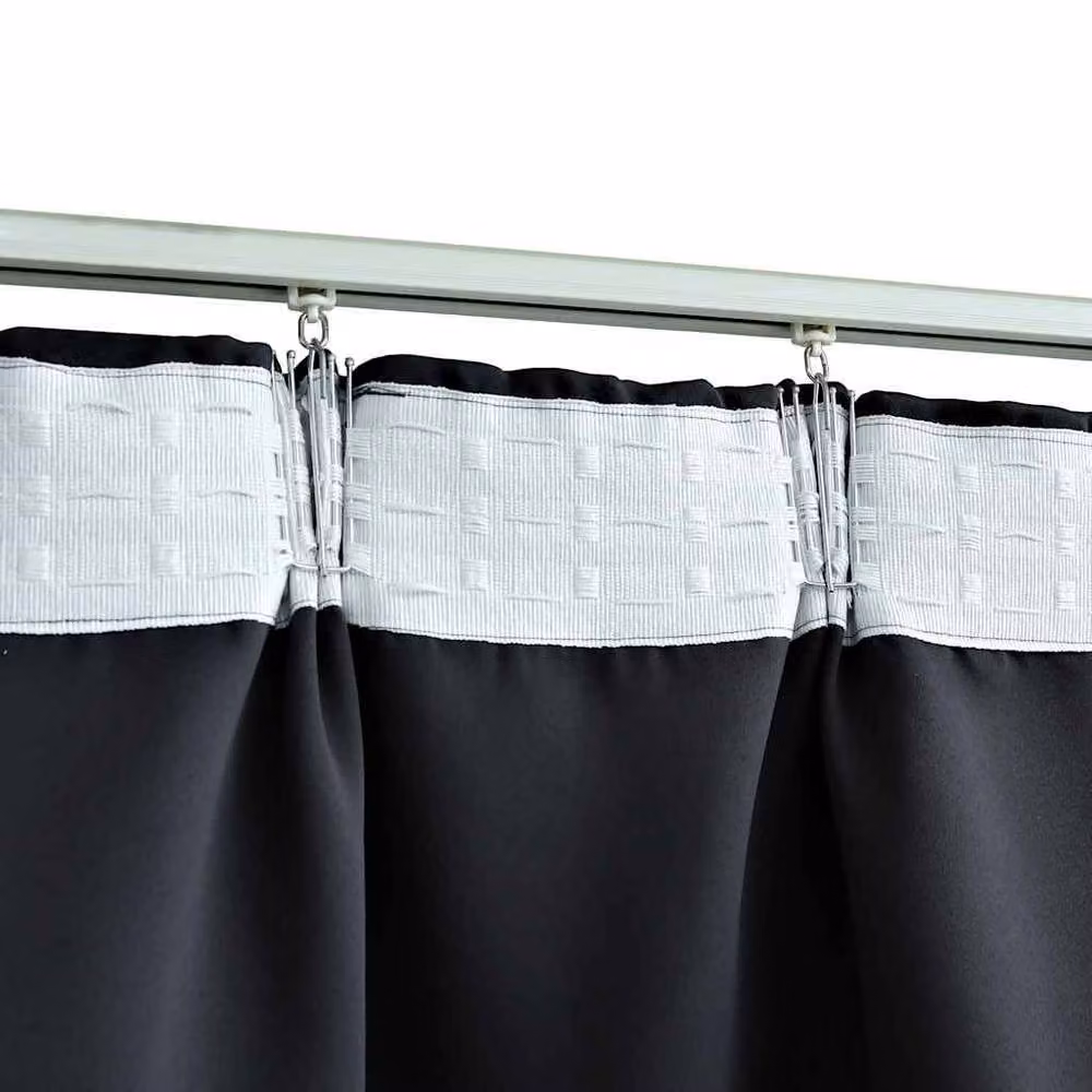 Berkfield Home Blackout Curtains with Hooks, 2 Pack, Black, W: 140 cm, H: 175 cm – 3