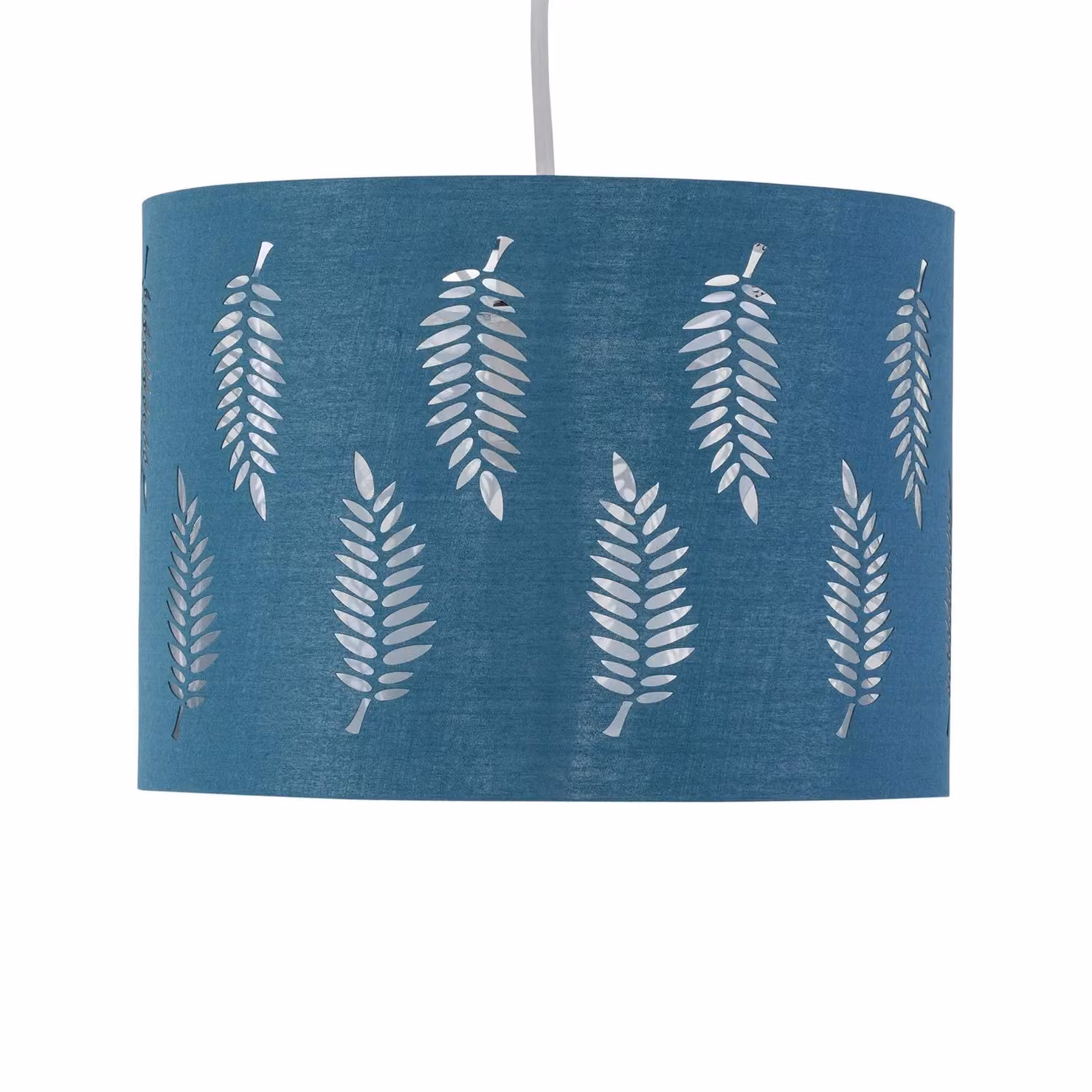 First Choice Lighting Fern Teal Cut Out Round Fabric Pendant Lightshade, Diameter: 30 cm – 2