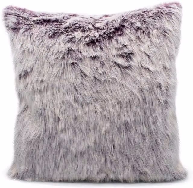 Velosso Ontario Purple Faux Fur Square Cushion, W/D/H: 43 x 43 x 43 cm