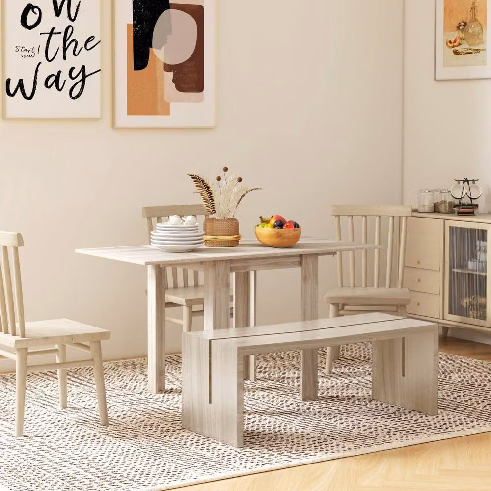 Wyld Haus Sozilu Oak Effect Drop Leaf Dining Table, Seats 4, W/D/H: 120 x 70 x 75 cm – 3