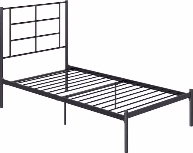 Dorel Home Jensen Metal Bed in Black, Single, W/D/H: 90 x 190 cm