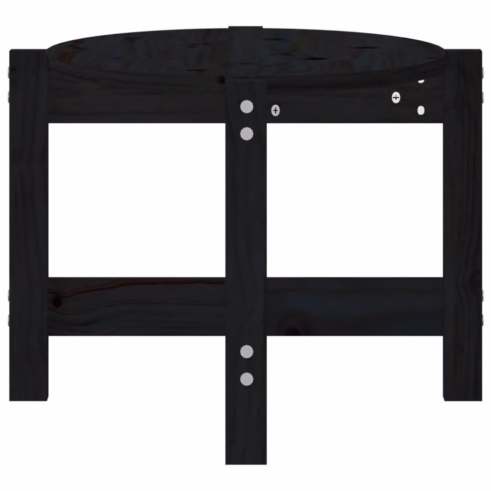 Berkfield Home Black Rustic Solid Pine Coffee Table W: 87 cm, D: 48 cm, H: 35 cm – 4