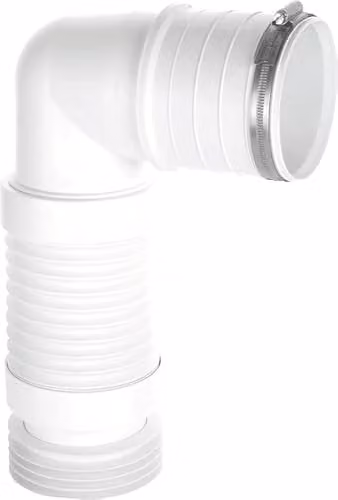 McAlpine Short 90 Degree Back to Wall Flexible WC Connector in White – 3