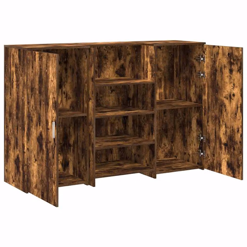 Berkfield Home Smoked Oak Reception Desk in Brown, W/D/H: 155 x 50 x 103.5 cm – 3