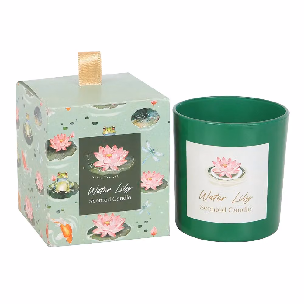 Something Different Water Lily Scented Floral Candle in Green – 2