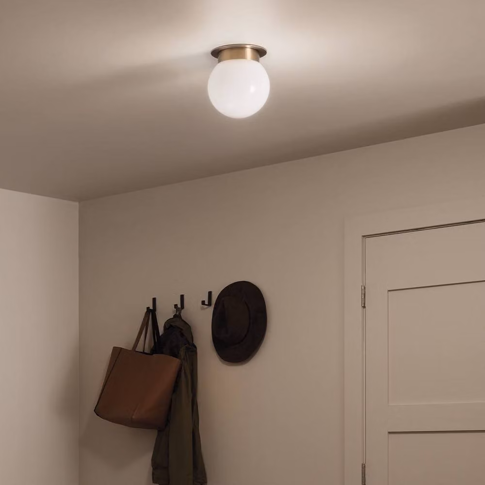 Kichler Albers Globe Ceiling Light in Champagne Bronze with Glass Sphere and E27 Socket – 3