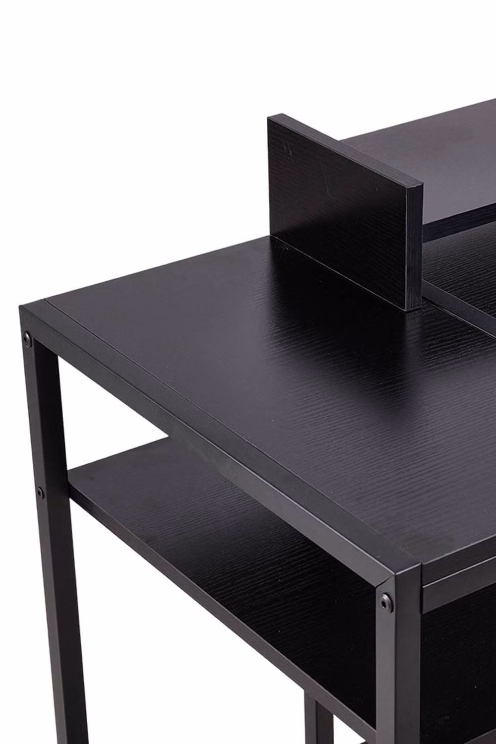 H&O Direct Modern Black Computer Desk with Matt MDF Finish – 3