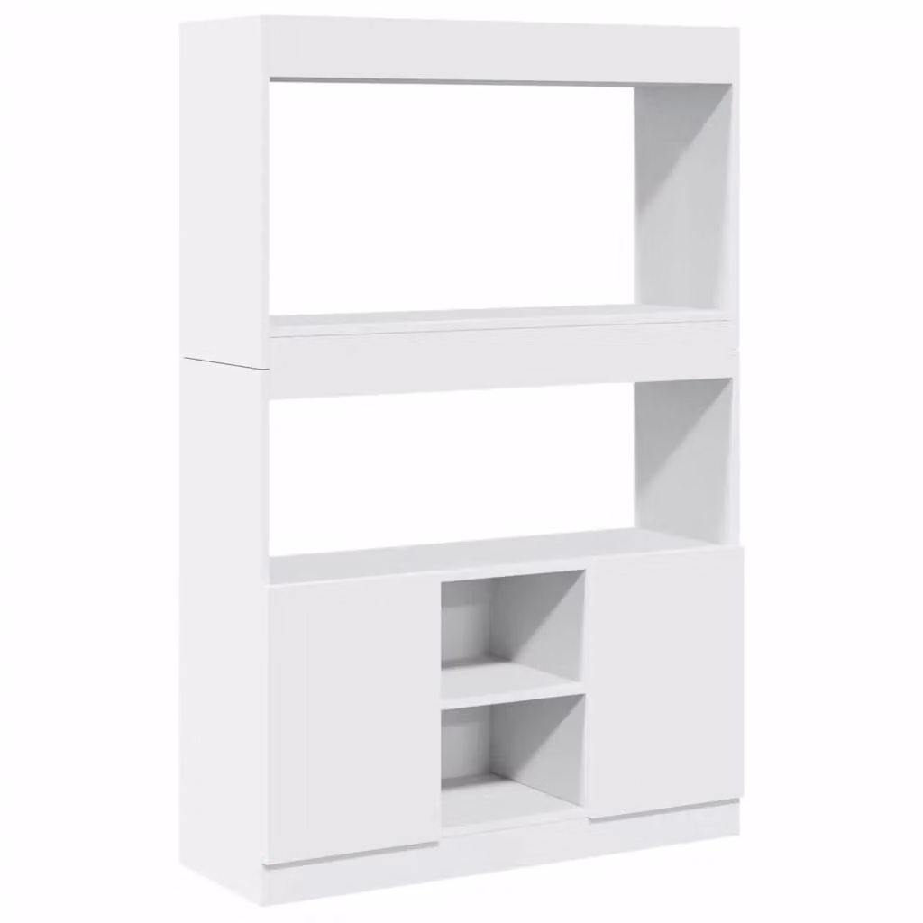 Berkfield Home White Highboard in Engineered Wood, W/D/H: 92 x 33 x 140 cm – 2