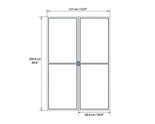 Palram Canopia Sanremo Veranda White Aluminium and Polyester Screen Door Set, W: 137 cm, H: 204.8 cm
