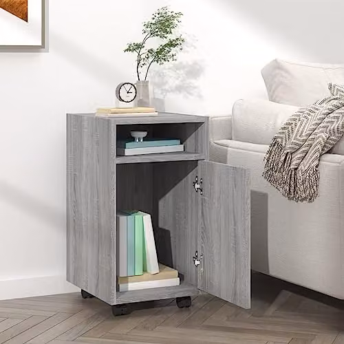 vidaXL Side Cabinet with Wheels in Grey Sonoma, W/D/H: 33 x 38 x 60 cm – 5