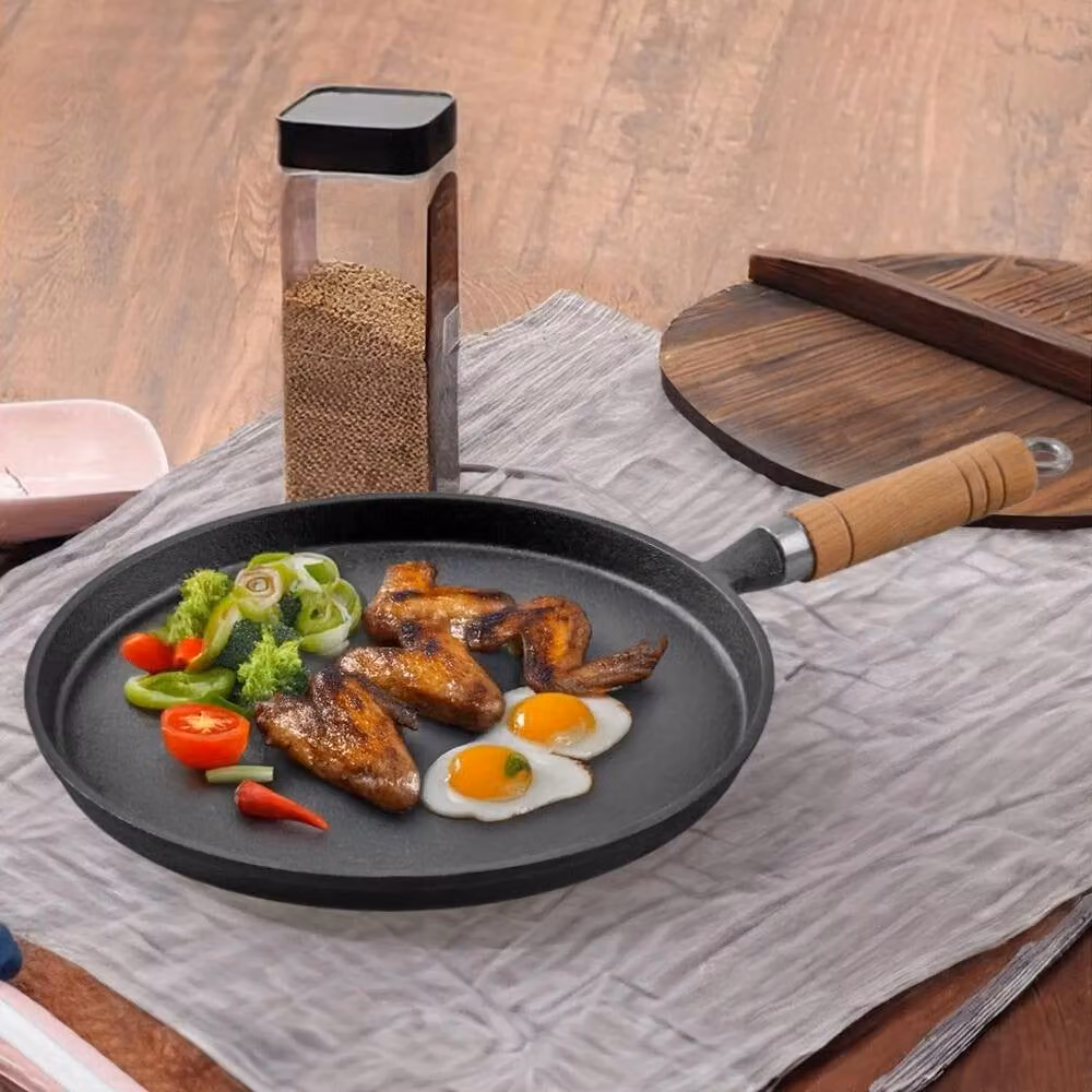 Pawnora Black Enamel Cast Iron Round Frying Pan, Diameter: 22 cm – 5