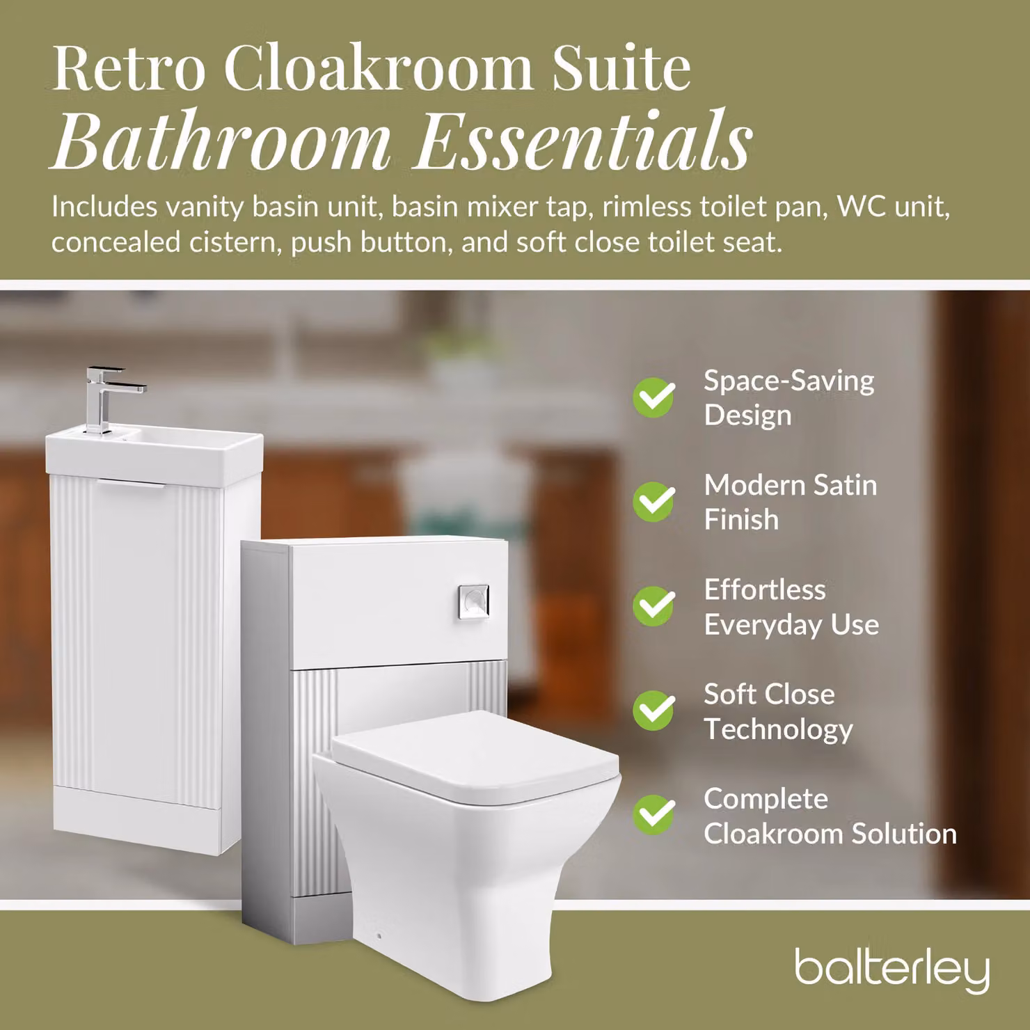 Balterley Fluted Floor Standing Vanity and WC Unit in Matt White – 3