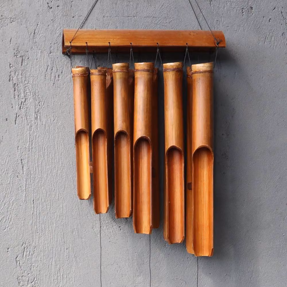 KDMD Bamboo Windchime in Brown with 12 Large Wood Tubes – 2