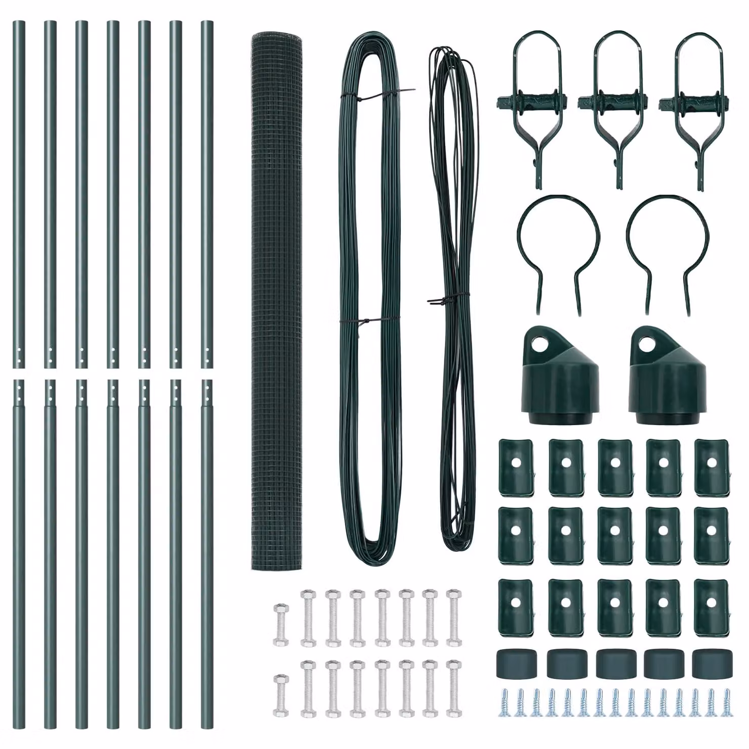 Berkfield Home Green Steel Welded Wire Fence with 7 Posts, W: 10 m, H: 1.5 m – 4