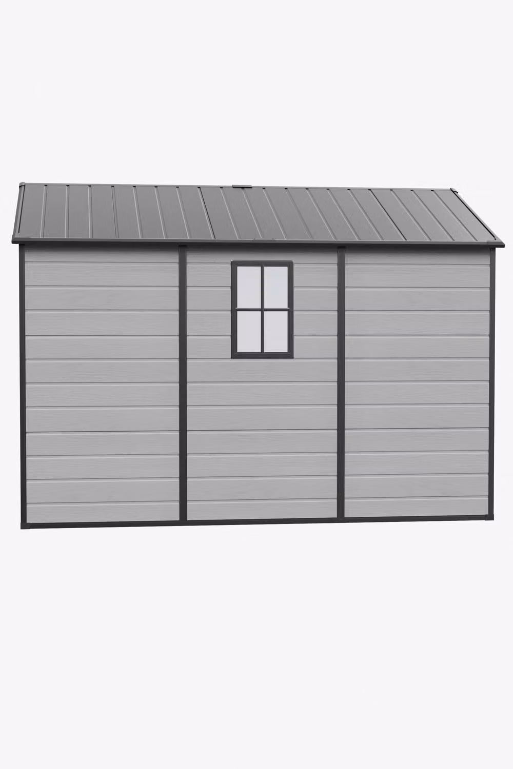 Living and Home Grey Plastic Garden Storage Shed with Lockable Door and Window, W: 243.84 cm, D: 243.84 cm, H: 203.2 cm – 6