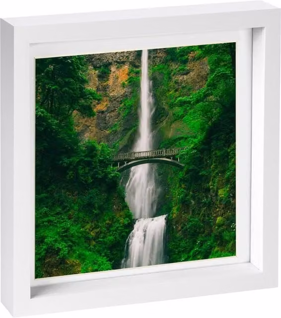 Nicola Spring White 3D Box Photo Frame with 8 x 8 inch Mount, W/D/H: 25.4 x 25.4 x 25.4 cm