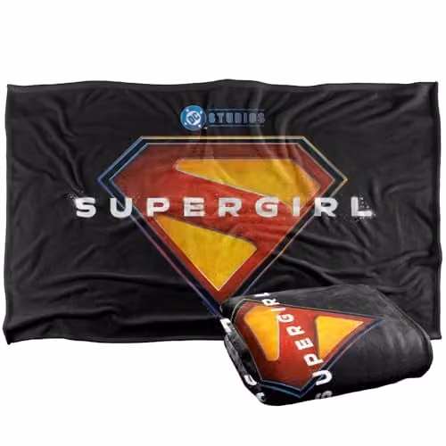 LOGOVISION Super Girl 2026 Full Colour Shield Super Soft Fleece Throw Blanket, Multicolour, W/D/H: 91 x 147 cm