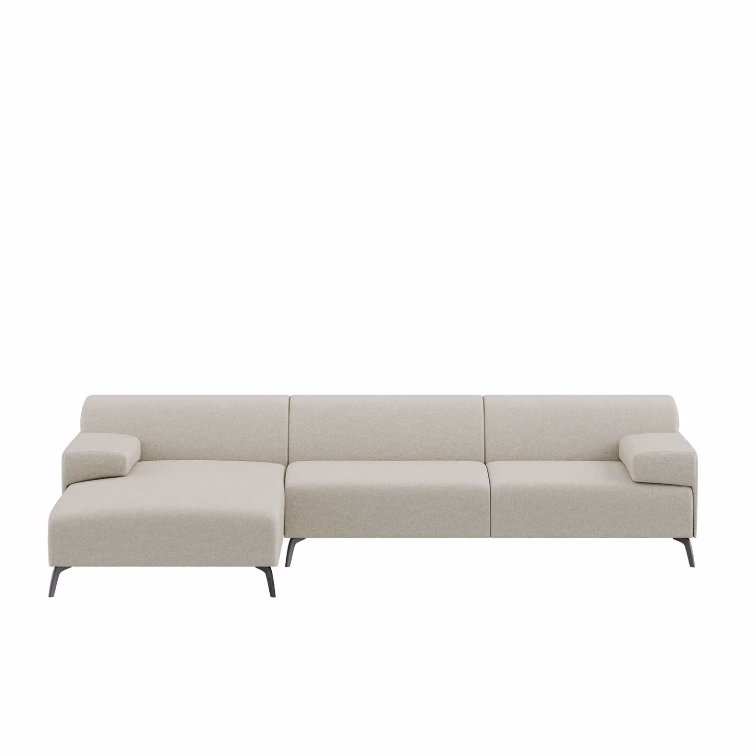 Dôme Deco Lugano Left-Facing Corner Sofa in Beige Fabric