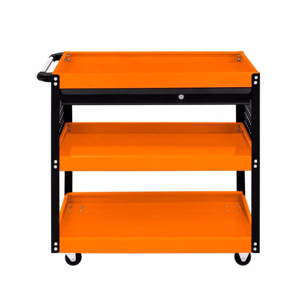 Monstershop T-Mech Lockable Tool Storage Trolley in Orange, Steel – 3