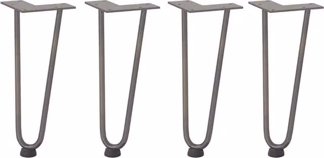 Berkfield Home Hairpin Table Legs, 4 Pieces, Dark Grey Solid Steel, Height: 30 cm