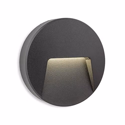 Netlighting Golf Round Integrated LED Surface Mounted Outdoor Wall and Step Light, Grey, IP65