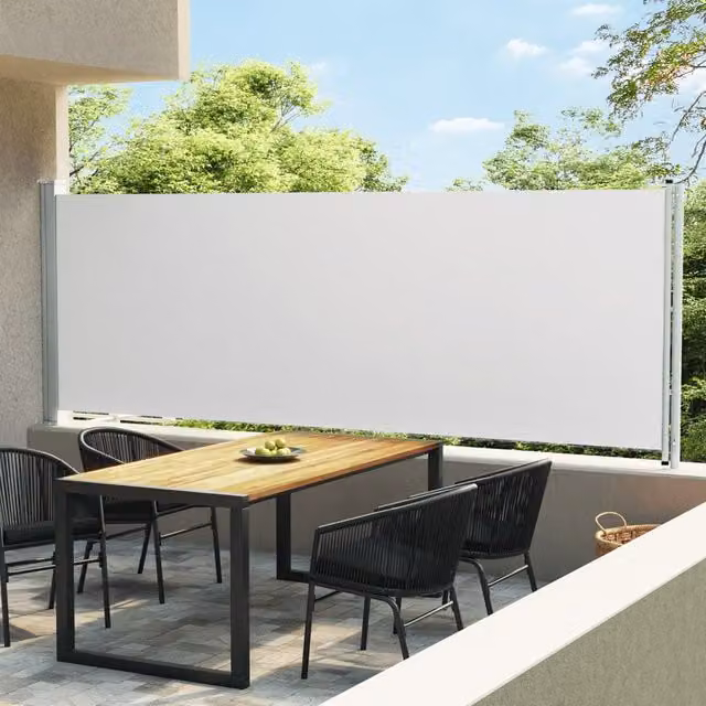 Berkfield Home Patio Retractable Side Awning in Beige, W/H: 160 x 600 cm – 1