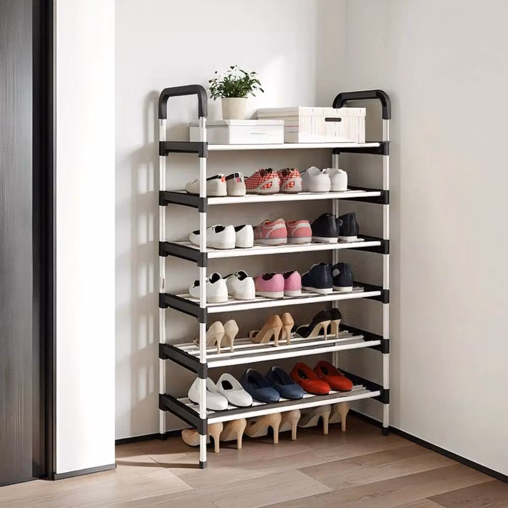 FORGEVIO 6 Tier Metal Freestanding Shoe Rack in Silver – 2