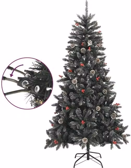 Berkfield Home Beautiful Artificial Christmas Tree in Green with Stand, Height: 180 cm