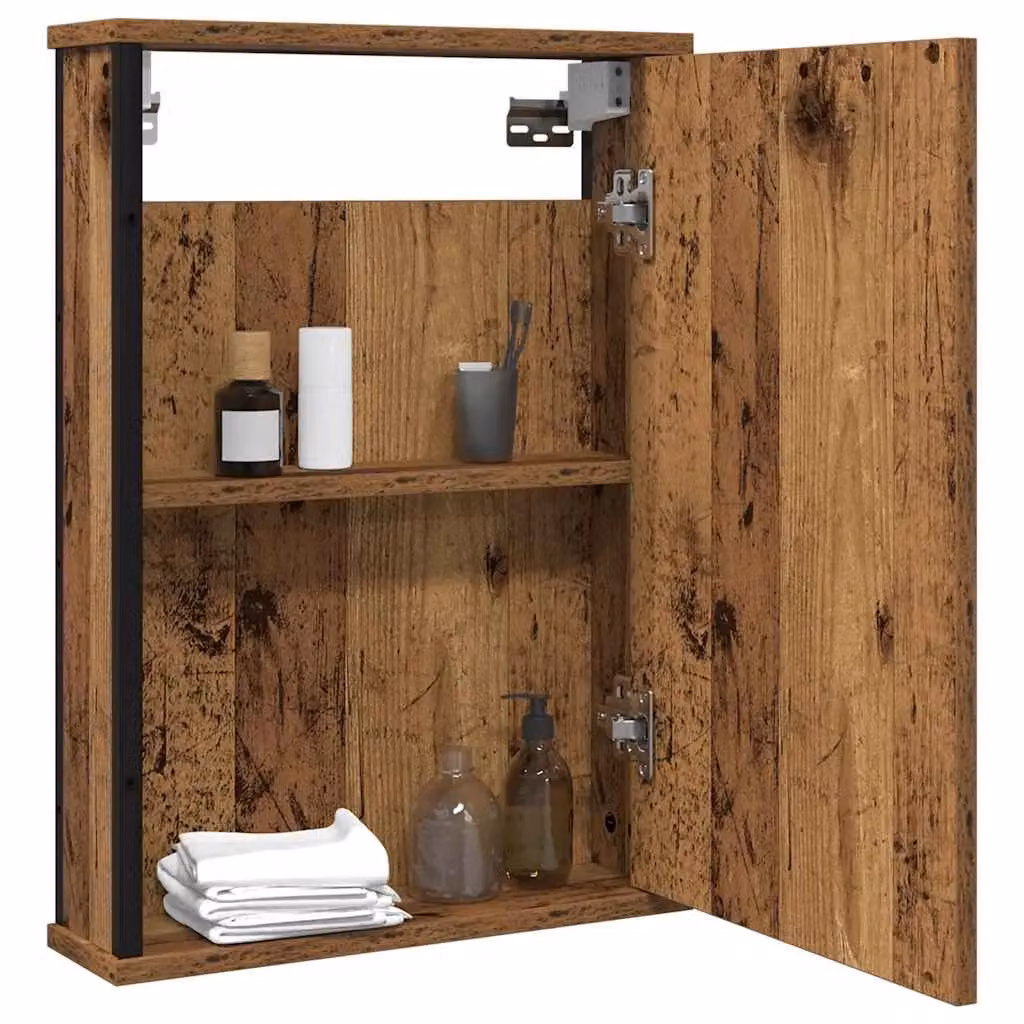 Berkfield Home Rustic Brown Bathroom Mirror Cabinet, W/D/H: 42 x 12 x 60 cm – 3