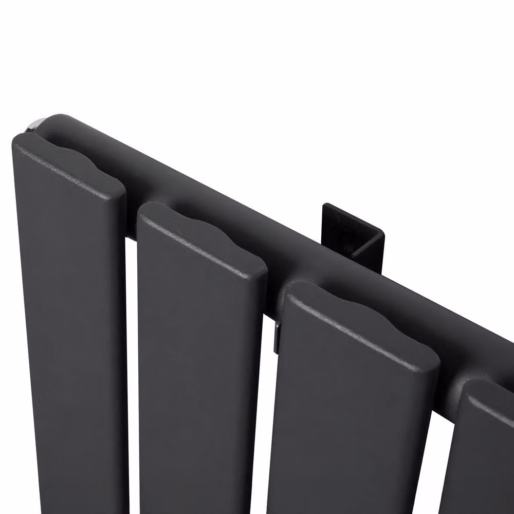 Monstershop Flat Single Column Steel Radiator and Thermostat Valves in Anthracite Grey, H x W: 140 x 60 cm – 8