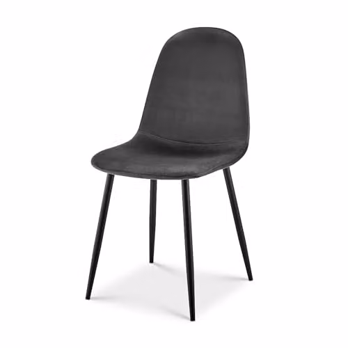 Bravich LTD Ron Grey Velvet Dining Chair with Metal Legs – 1