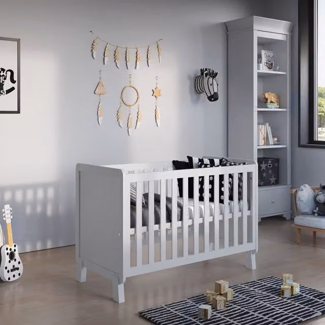 Love For Sleep Francis Cot Bed with Microfibre Mattress in White