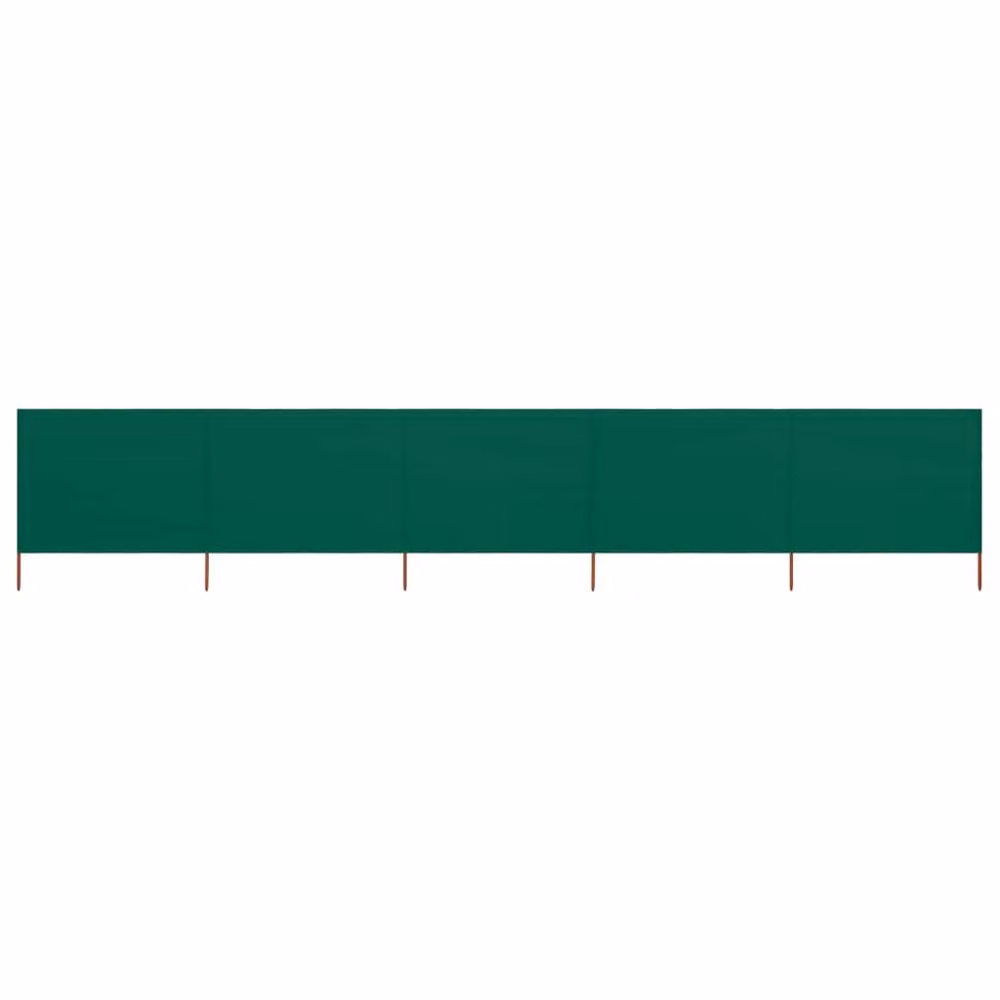 Berkfield Home Durable 5-Panel Fabric Wind Screen, Green, W: 600 cm, H: 160 cm – 2
