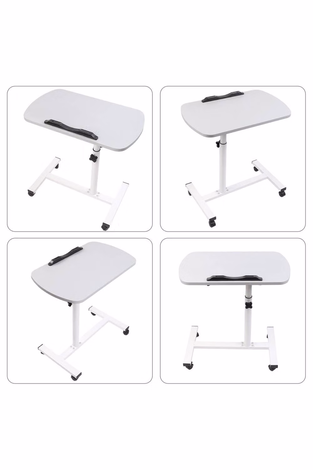 KDMD Adjustable Overbed Table with Tilting Top and Castors in Grey – 3