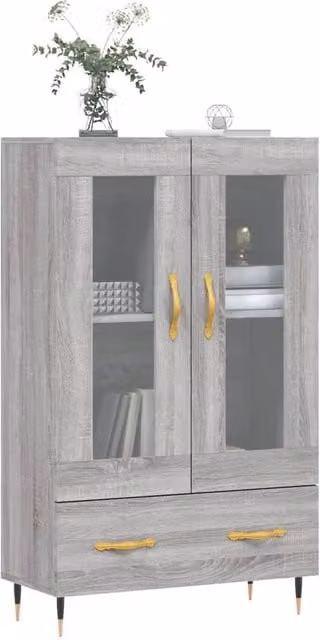 Berkfield Home Grey Sonoma Highboard in Engineered Wood W/D/H: 69.5 x 31 x 115 cm