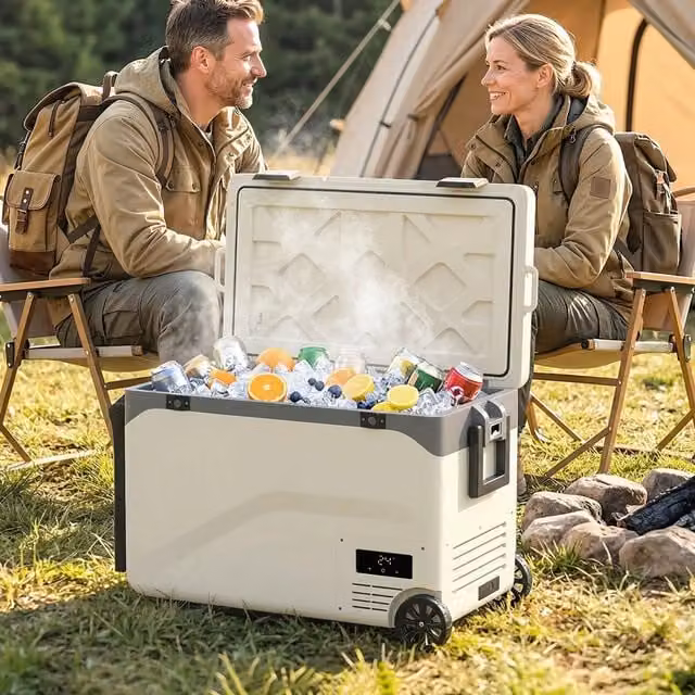 Outsunny Car Fridge with App Control C00-055V70CF, Brown