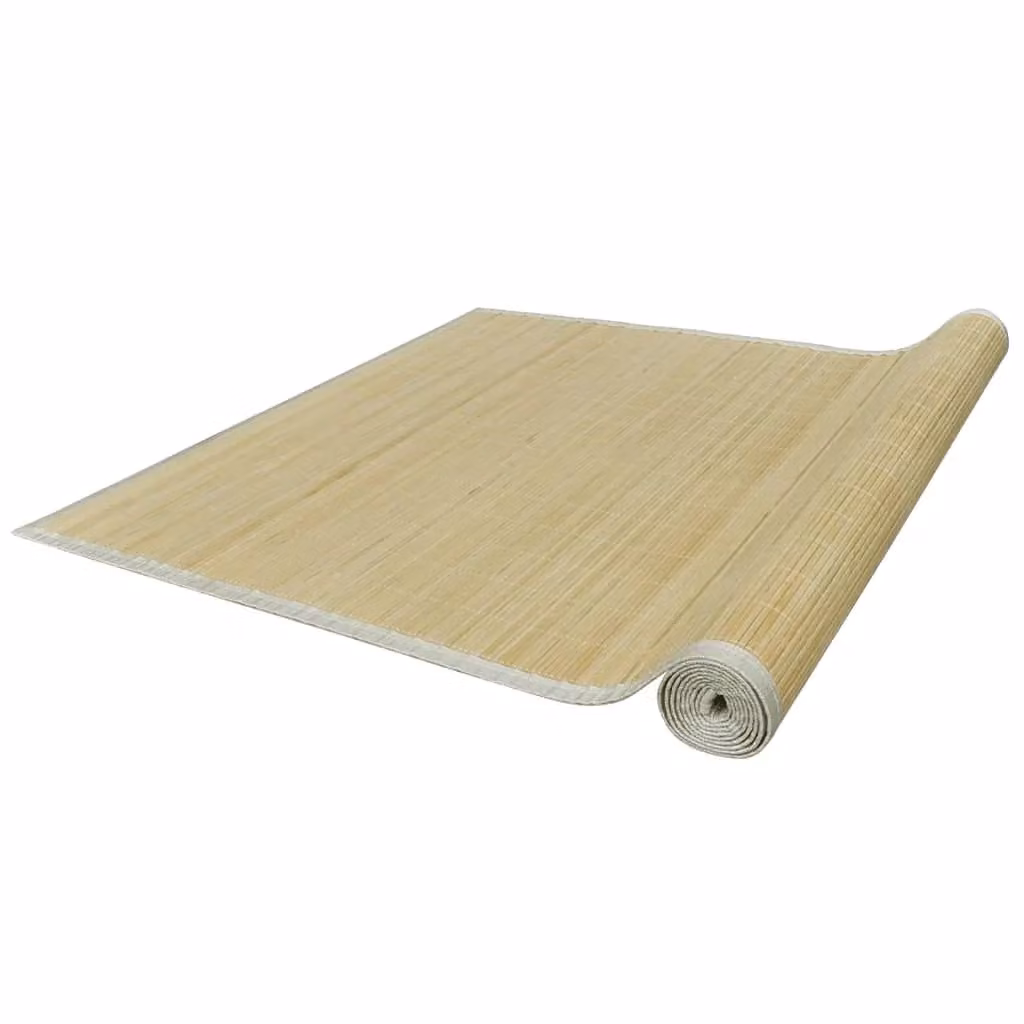 Berkfield Home Rectangular Natural Bamboo Rug in Beige, W: 80 cm, L: 300 cm – 1